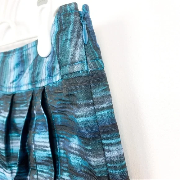 Michael Kors Blue Metallic Mini Skirt with Pockets - Picture 6 of 9